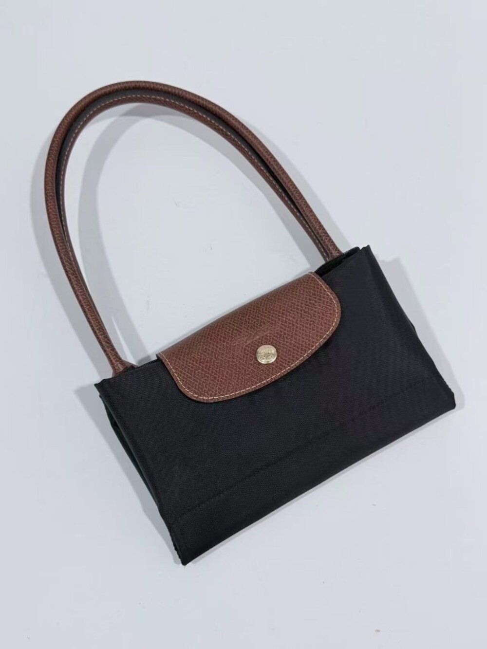Longchamp Le Pliage Black Canvas Shoulder Tote Bag